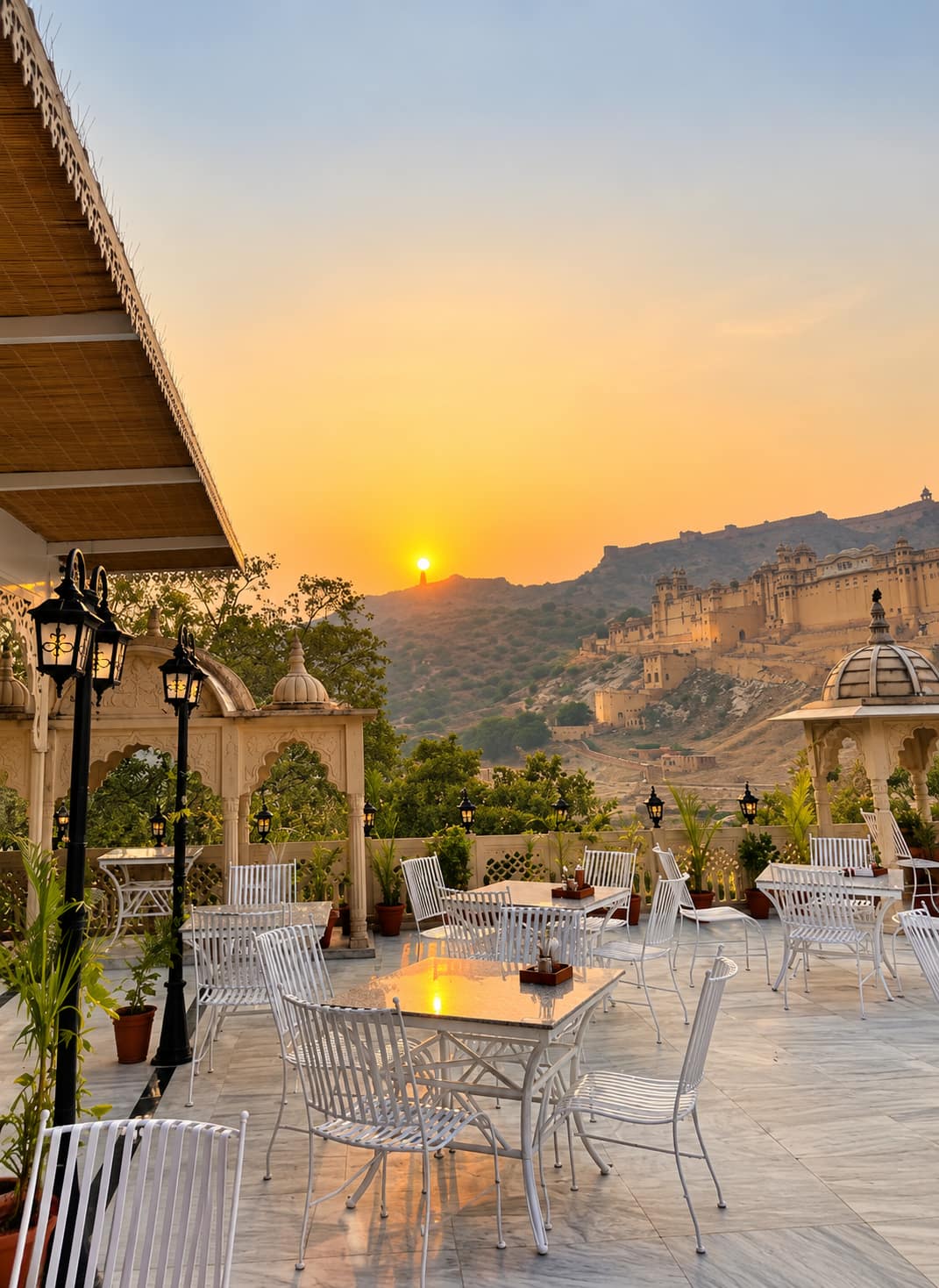 Sunset over the fort from GARH
